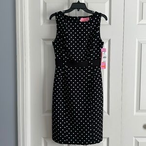 L D T  Dress, Size: 2, Black & White Polkadot
